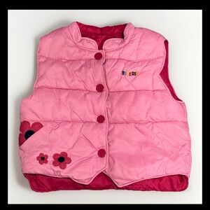 OshKosh Pink Floral Vest Kids 3-4Y Cottagecore Flower Print Y2K Girl